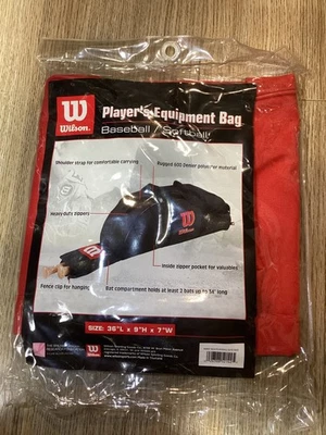 Bolsa de equipo de béisbol y softbol Wilson - Grande roja/blanca - 36” x 9” x 7” - NUEVA Foto 1 de 4