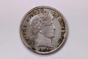 1900 10 Cent., Barber Silver Dime., Very Fine Circulated Coin., Store #1710 - Picture 1 of 2