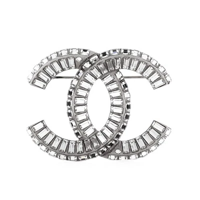 Chanel CC Brooch Metal with Crystals - Image 1 of 3