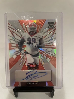 2022 Leaf Valiant Jordan Davis RC Orange Rookie Auto #/25 Bulldogs - Image 1 of 2