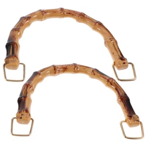 2 Pcs Bamboo Bag Accessories Handbag Accessory Replacement Handles Diy - Imagen 1 de 12