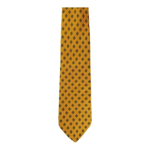 Brooks Brothers Basics Men's Silk Dress Neck Tie Geometric Orange Gold - Picture 1 of 7