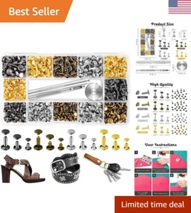 Professional-Grade Leather Rivets: 420 Sets, 4 Colors, Deluxe Craftsmanship - Picture 1 of 7