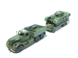 B&B Military Model Dinky Scale Diamond T transporter and Tank