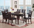 Casual Simple Brown Color 7pc Dining Table w Butterfly leaf Side Chairs Wood