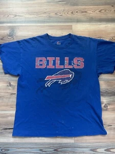 Buffalo Bills 2015 Schedule NFL Blue T-Shirt Majestic Size Large - Picture 1 of 9