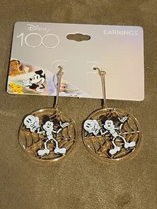 Disney 100 Mickey Mouse Skelett Spinnennetz Halloween Ohrhänger - Bild 1 von 3