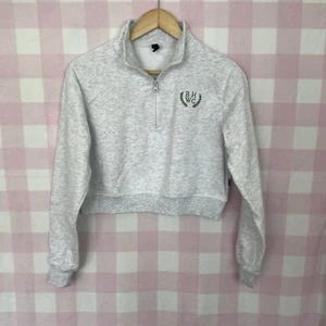 Cotton On Body Size S Jumper Cropped Sweater Grey Marle Half Zip Polar Cotton - Picture 1 of 11
