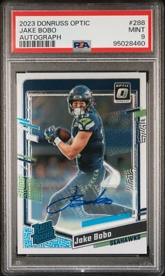 🔥 Jake Bobo 2023 Optic Rated Rookie Auto /199 PSA 9 Low Pop Seattle Seahawks 🔥 - Image 1 of 3