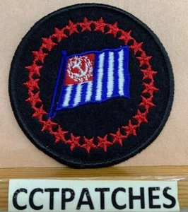 FLAG WITH A ANCHOR BLUE STRIPES RED STARS PATCH - Picture 1 of 2