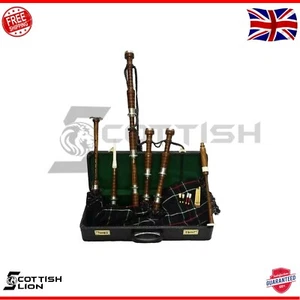 Scottish Highland Bagpipe with Silver Mounts & Tutor Book - Picture 1 of 1