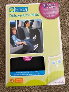 NEW BRICA Kick Mat Vehicle Seat Protector for kids Machine Wash BLACK One Piece