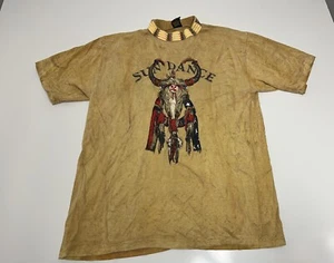 Vintage 90’s Factory Artwear Sun Dance Skull T-Shirt Large Mens Native American - Picture 1 of 5
