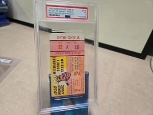 1958 World Series Ticket Game 2 Mantle Hits WS HR # 10 & 11 PSA 3 - Picture 1 of 4