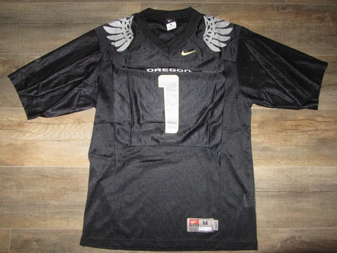 Oregon Ducks NCAA College Football Nike Jersey #1 M Rare Black Pac-12 Vintage Cover