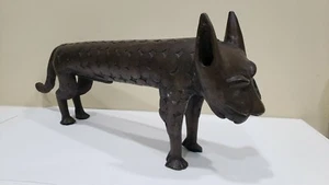 Antique Vintage Heavy African Bronze Benin Cat - Picture 1 of 11