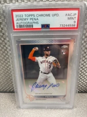2022 Topps Chrome Update Jeremy Pena RC Rookie Auto PSA 9 Mint - Pop 1/10 - Image 1 of 2