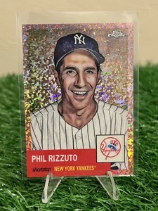 2022 Topps Chrome Platinum Anniversary Phil Rizzuto  Rose Gold Mini-Diamond /75 - Picture 1 of 4