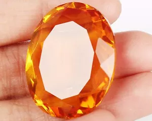 Bracciale Citrino Giallo 90,35ct Ovale Sfaccettata Pietra Gemma Sciolta per Anello - Foto 1 di 4