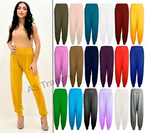 WOMEN HAREM TROUSERS ALI BABA LEGGING LONG PRINTED PANTS BAGGY PLUS SIZE UK 8-26 - Picture 1 of 23