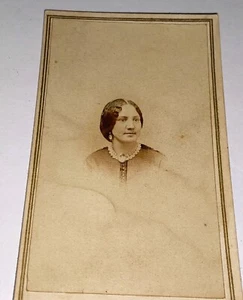 Rare Antique American Civil War Era Woman! Brooch! Illinois CDV Photo! Dated! - Picture 1 of 5