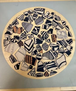 litografia vintage frammenti di ceramica nativi americani firmata 14/70 - Foto 1 di 7