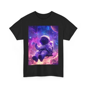 ASTRONAUT CARTOON ART SWING TEE TSHIRT GIFT MEN WOMEN SPACE X NASA GALAXY SHIRT - Picture 1 of 13
