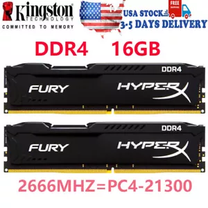 Kingston HyperX FURY DDR4 2X16GB 2666 MHz PC4-21300 Desktop RAM Memory DIMM 1.2V - Picture 1 of 11