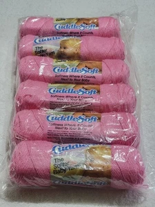 6 - NEW SEALED 2 OZ SKEINS CARON CUDDLE SOFT ROSY CHECKS PINK YARN USA MADE - Picture 1 of 4