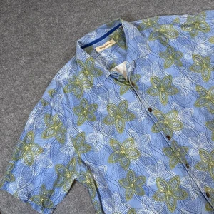 Tommy Bahama Hemd Herren XL Seide Leinen Blumen Hawaii Knopfleiste Freizeit Extra Lar - Bild 1 von 7