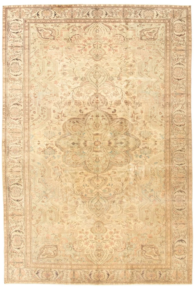 Alfombra tradicional vintage anudada a mano alfombra de lana oriental de 6'4" x 9'4" Foto 1 de 4