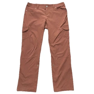 Kuhl Freeflex Pants Womens 16 Red Low Rise Relax Fit Roll Up Cargo Lightweight - Picture 1 of 22
