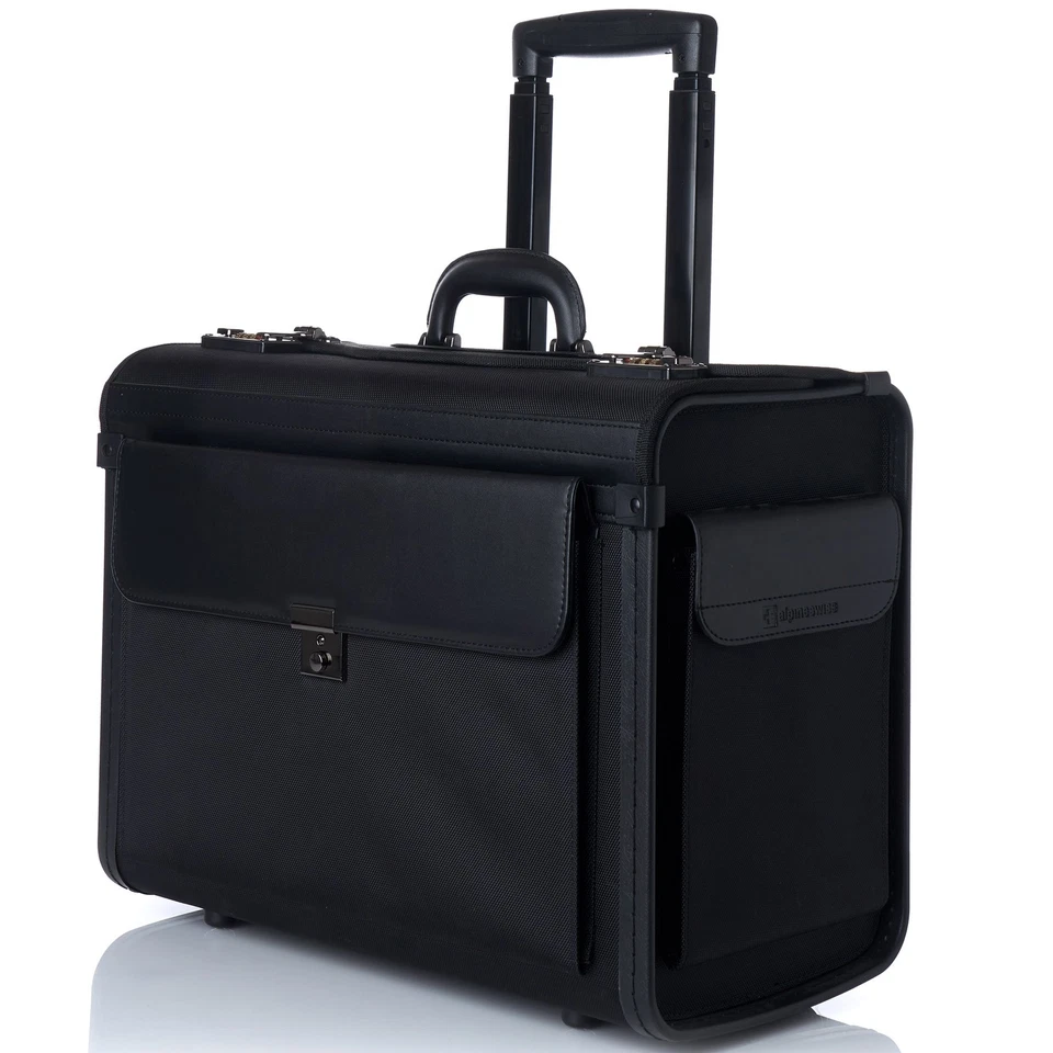 Alpine Swiss AS-9981 Men's Nylon Briefcase, One Size - Black