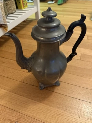 Antigua CAFETERA DE PELTRE James Dixon & Son Sheffield, Inglaterra mediados de 1800 ¡RARA! Foto 1 de 4