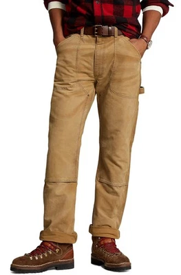 NWT Polo Ralph Lauren Polo Country KHAKI TAN Canvas Carpenter Pants - Image 1 of 4