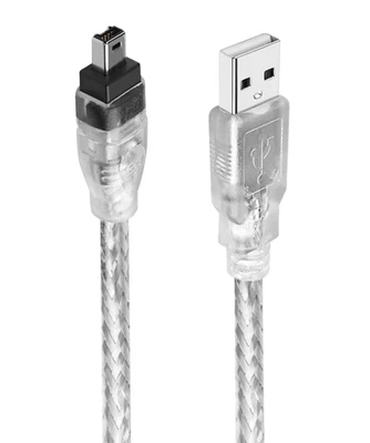 FireWire 4-Pin to USB 2.0 Cable 1.8m Male to Male iLink DV Camera Adapter - Image 1 of 4