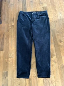 Neu Eileen Fisher Bio Baumwolle Stretch Samt Hose Gr. XL Jeans SCHWARZ - Bild 1 von 5