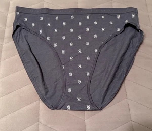 Victoria's Secret Slip Höschen grau VS Logo Baumwolle Stretch hohes Bein ~ LARGE ~ neu mit Etikett - Bild 1 von 4