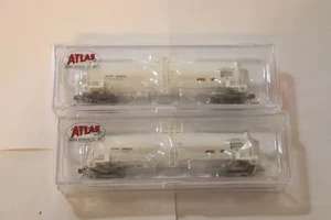 N SCALE 2 PC LOT ATLAS 17360 GALLON TANK CAR " A C F X " - Picture 1 of 3
