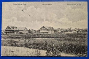 Cartolina Sound View, CT. Sound View Hotel & Harvey Hotel - 1919 - Foto 1 di 2