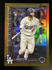 2025 Topps Update DALTON RUSHING Gold Rainbow Foil RC 46/50 DODGERS - Picture 1 of 2