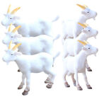 6 Mini Goat Figurines Realistic Sheep Models Tiny Farm Animal Garden Decor