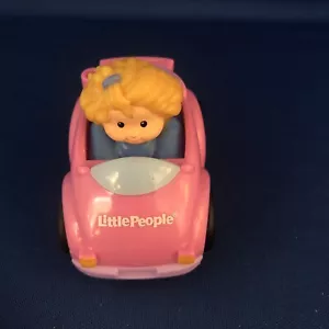 Fisher Price Little People Wheelies 2" Pink Car Fisher Price 2009 Mattel - Picture 1 of 7