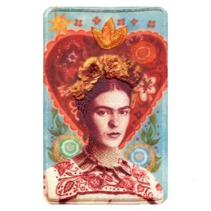 Frida Kahlo Floral Heart Portrait Sublimated Embroidered Iron On Patch - Picture 1 of 2