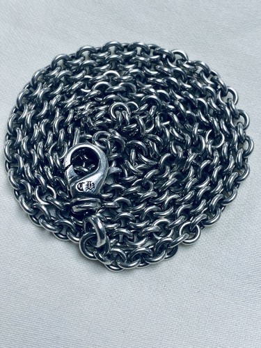 CHROME HEARTS Collana catena anello 26" argento sterling 2006 cuori cromati