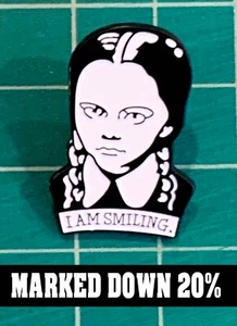 The Adams Family: Wednesday "I Am Smiling" 20% OFF Enamel pin - Picture 1 of 3