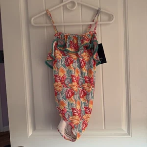 NEW NWT Crown And Ivy Girls Size 14 Beautiful Tropical One Piece Bathing Suit - Picture 1 of 3