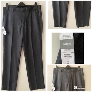 Burton London Mens Grey Trousers Pockets Workwear Dress Pants Size 34 R RRP £30 - Picture 1 of 9