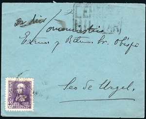 Lérida -Guerra Civil - Edi o 858 - Sobre de Tremp a Seo Urgel + censura - Bild 1 von 1