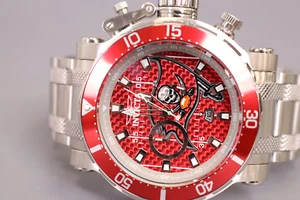 INVICTA NFL Men 52mm Stainless Steel Silver Red+Gunmetal dial VD54 Quartz 41630 - Picture 1 of 7